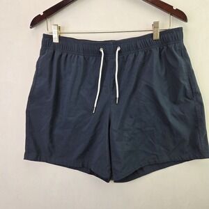 Abercrombie & Fitch Men's Medium Navy Swim Trunks Lined Drawstring
